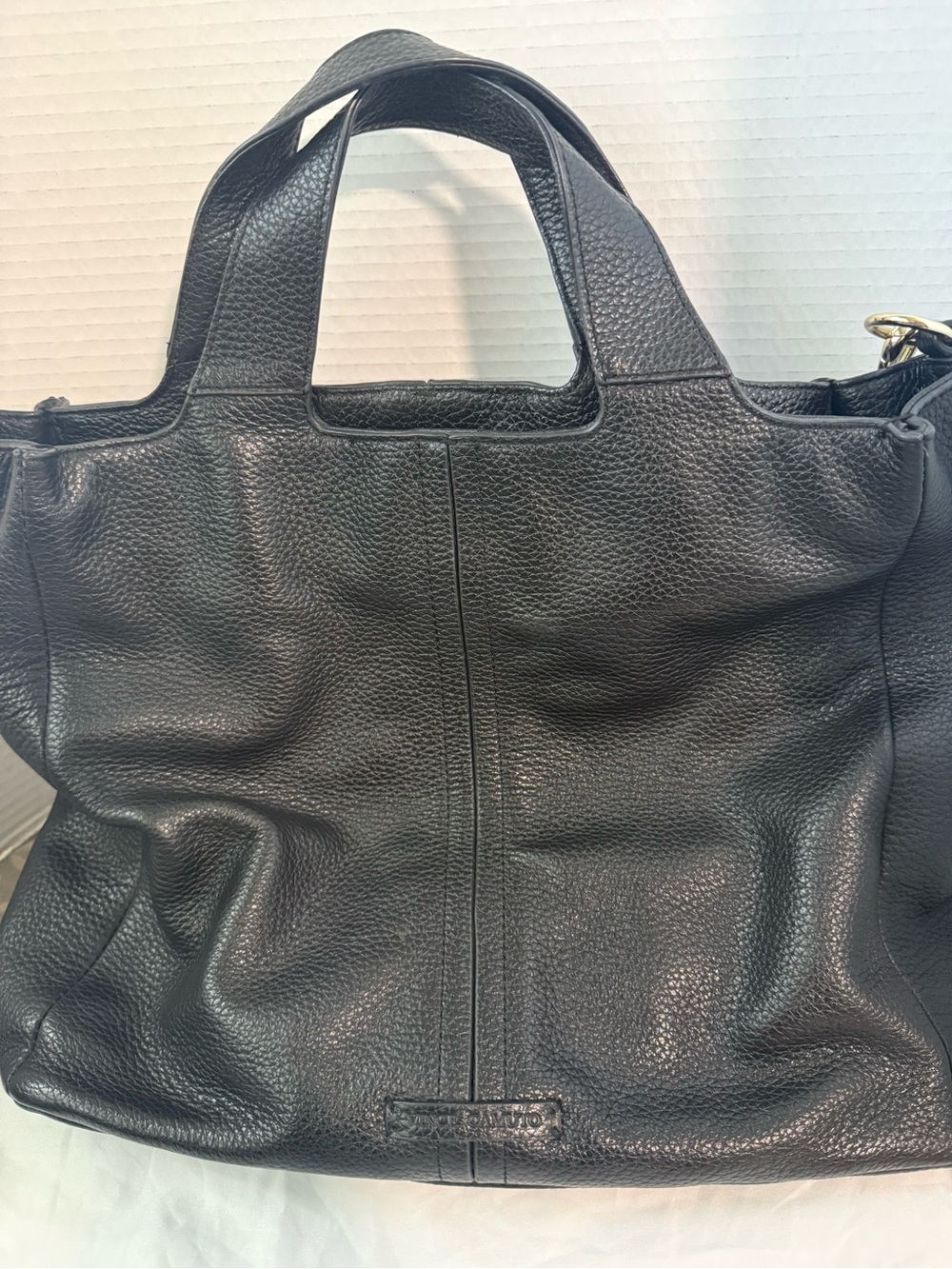Vince Camuto Black Pebbled Leather Tote